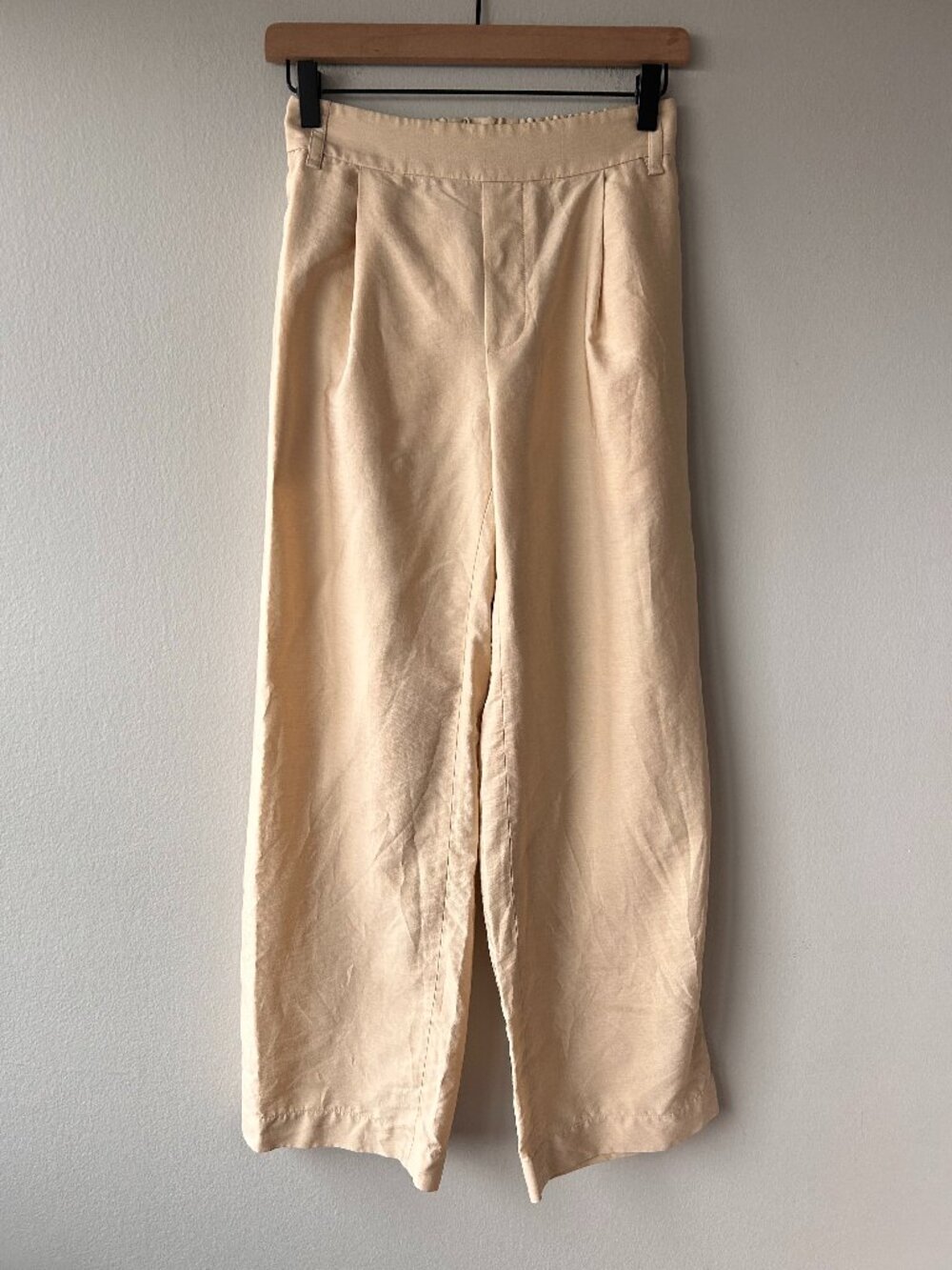 Vince Straight Leg Pull On Pant Pale Sand High Waist XS